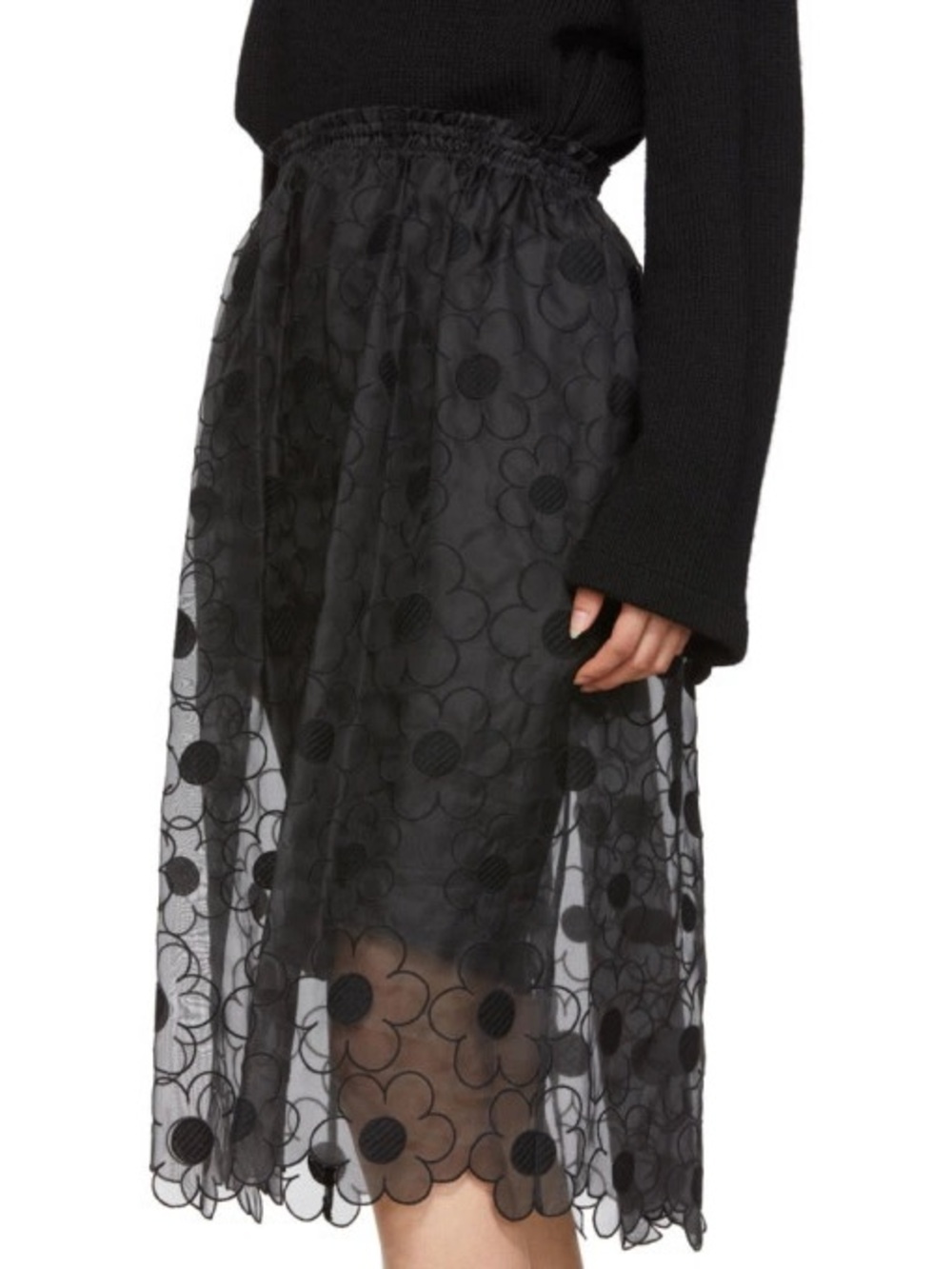 Moncler Genius 4 Moncler Simone Rocha Black Lace Skirt